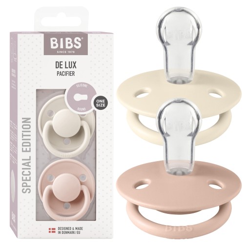 BIBS DE LUX SMOCZEK USPOKAJAJĄCY 0-36 SILIKON 2pak