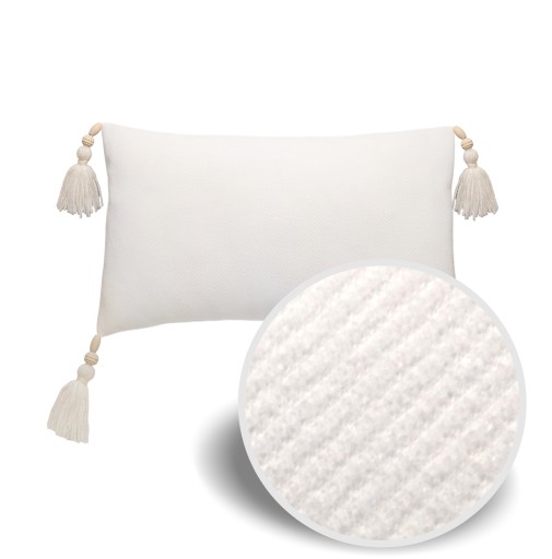 POSZEWKA dekoracyjna Boho prążki śmietanka/ecru chwost D 40x50 ASTO deco