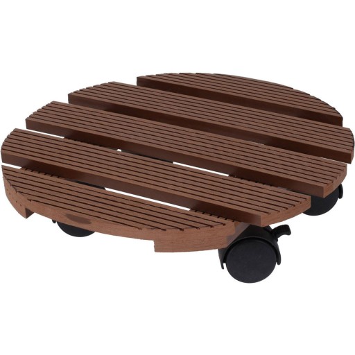 PODSTAWKA POD DONICZKĘ NA KÓŁKACH 29CM drewniana mocna