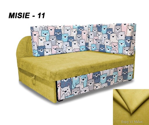 Rozkładane łóżko dla dziecka, sofa, narożnik KUBUŚ, dużo kolorów