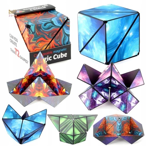 MAGICZNA KOSTKA ANTYSTRESOWA MAGIC CUBE MAGNETYCZNA UKŁADANKA 3D LOGICZNA