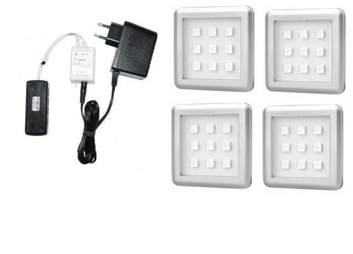 4 punktowe oświetlenie LED SQUARE RGB + pilot