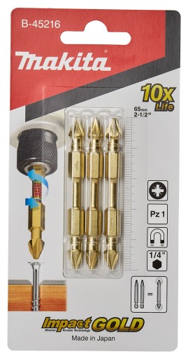 Bit końcówka dwustronna MAKITA B-45216 PZ1 65mm do wkrętarki impact gold