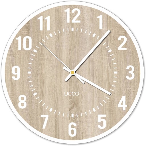 Zegar ścienny Dąb Sonoma 30cm cichy Drewniany loft