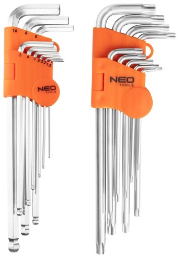 NEO Klucze imbus sześciokątne kulką HEX TORX 18cz