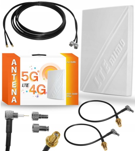 POLSKA Antena LTE 3G 4G 5G MIMO kable 5m TS9, CRC9