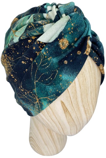Czapka Turban damski bawełniany Jersey Złoty Pył po chemiotrapii