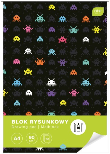 Blok Rysunkowy A4 50Ark 90g Game Over Interdruk