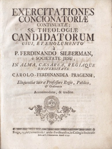 Jezuici - Exercitationes Concionatoriae, Theologiae.. 1759r.