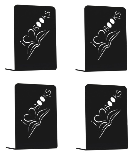 4 x PODPÓRKI DO KSIĄŻEK STOJAK PLEXI CZARNA 3 mm a