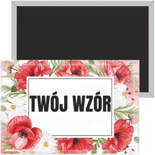 MAGNES FOTO-MAGNES 78x53mm Z TWOIM WŁASNYM ZDJĘCIEM NADRUKIEM LOGO 10szt