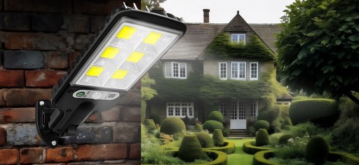 LAMPA ULICZNA SOLARNA Z CZUJNIKIEM RUCHU + PILOT