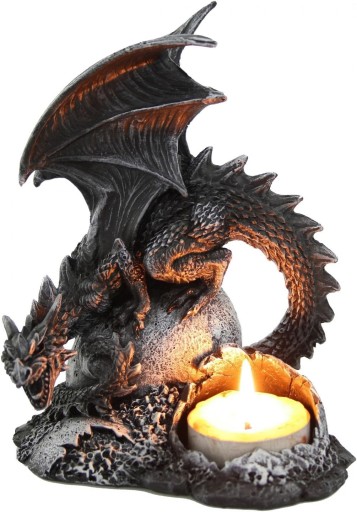 FIGURKA RZEŹBA SMOK ŚWIECZNIK NA TEALIGHT OZDOBA
