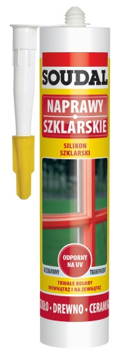 Silikon szklarski Soudal biały 280 ml naprawy szklarskie