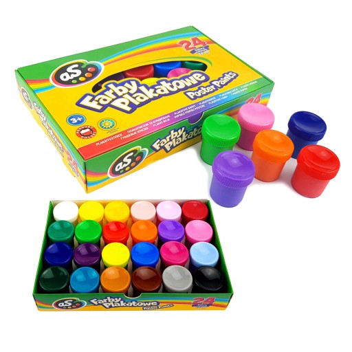 Farby PLAKATOWE 24 Kolory Farbki 20 ml ASTRA