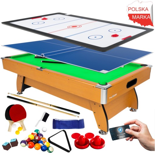 STÓŁ BILARDOWY Z NAKŁADKĄ CYMBERGAJ PING PONG 7FT