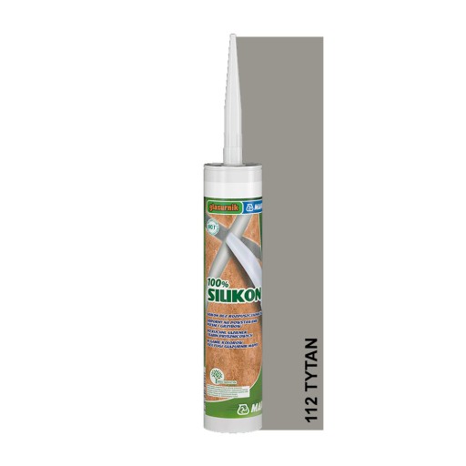 Outlet Glazurnik 100% Silikon sanitarny kolor 112 tytan 280 ml