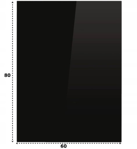 CZARNA SZYBA, SZKŁO HARTOWANE 80x60 POD/PRZED KOMINEK PIEC