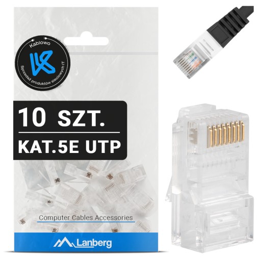 10X WTYK WTYKI KOŃCÓWKI WTYCZKA RJ45 8P8C UTP CAT KAT.5E LANBERG
