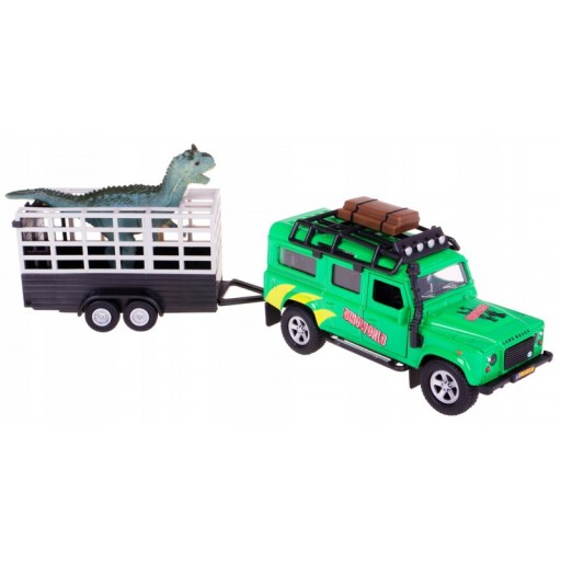 Auto Land Rover przyczepa do przewozu + dinozaur