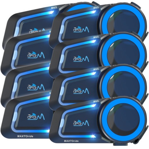 8X INTERKOM MOTOCYKLOWY MaxTo M6S MESH SYSTEM DO 8 MOTOCYKLISTÓW PO POLSKU
