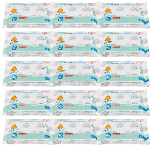 NAWILŻANY PAPIER TOALETOWY DLA DZIECI MOKRE CHUSTECZKI AKUKU 15PAK 750szt