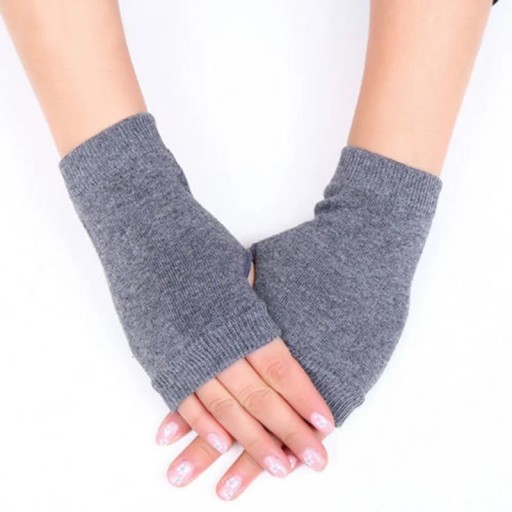 Fashion Half Finger Gloves for Women Winter Soft Warm Wool Knitting Arm