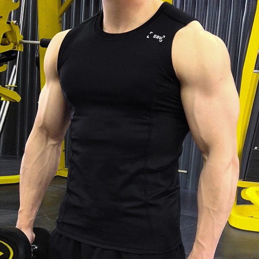 Gym Mens Summer Compression Tights Quick Dry Tank