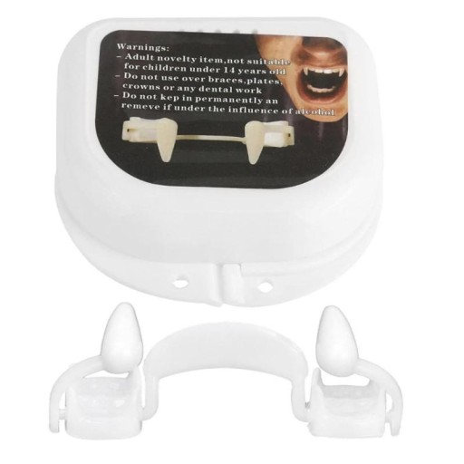 Halloween Vampire Fake Teeth, chowane zęby, hall