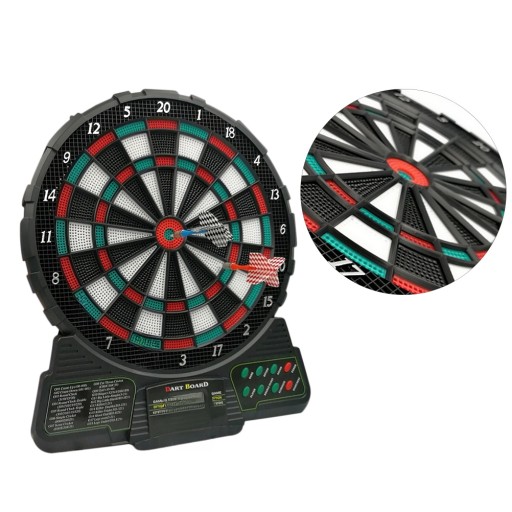 BLACK ELECTRONIC DART GAME SET AUTOMATIC SCORING LLWL