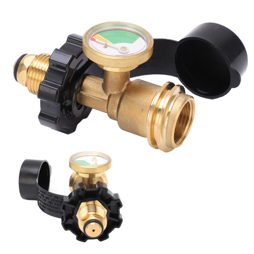 Adapter do butli propan z manometrem do standardowego gwintu POL US