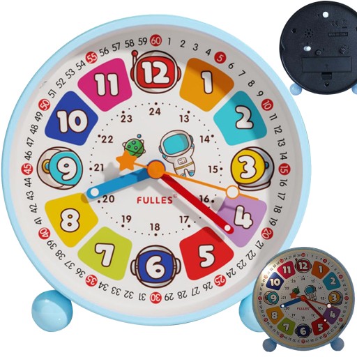 BUDZIK BUDZIK DO NAUKI DLA DZIECI Z LAMPKĄ NOCNĄ 11.5cm