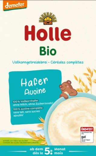 HOLLE BIO KASZKA OWSIANA Z PEŁNEGO PRZEMIAŁU DLA DZIECI EKOLOGICZNA 250g