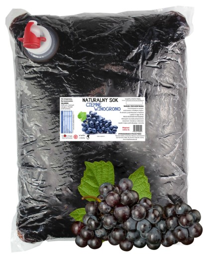 SOK Z WINOGRON 100% TŁOCZONY WINOGRONO CIEMNE NFC NATURALNY ŚWIEŻY 5L