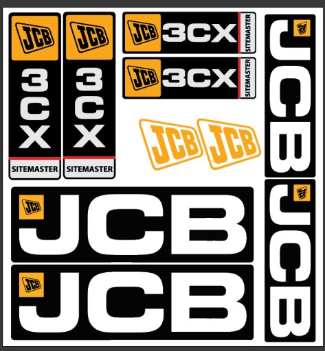 naklejka logo maskę JCB 3CX Sitemaster stary typ