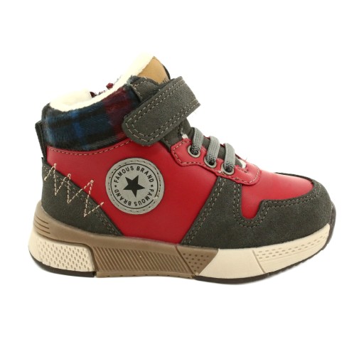 Czerwone Szare Buty Kozaki American Club r.22