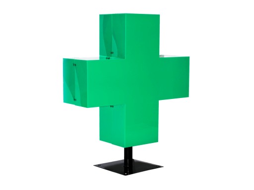Dwustronny KRZYŻ APTECZNY podświetlany LED 40 cm