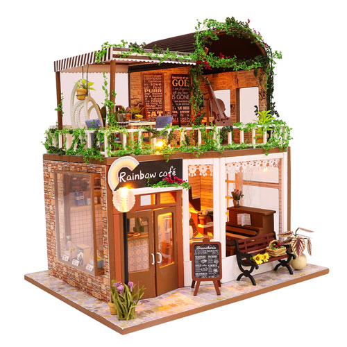 Domek DIY model KAWIARNIA TARAS Puzzle 3D LED