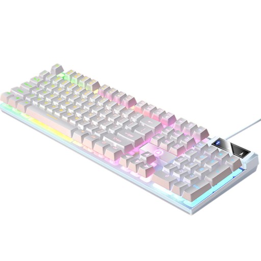 Przewodowa mechaniczna klawiatura do gier z podświetleniem RGB USB LED Efek