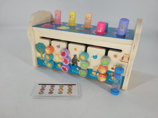 Drewniana KOSTKA EDUKACYJNA 3w1 Montessori OPIS