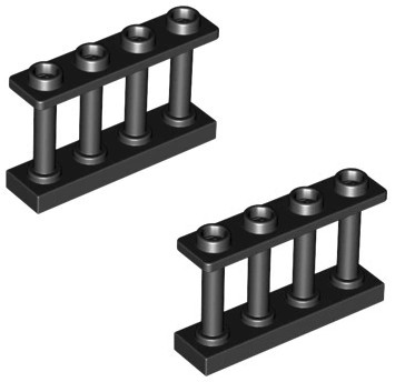 LEGO 2szt Klocek Balustrada barierka 1x4x2 Black czarny 15332 Nowy