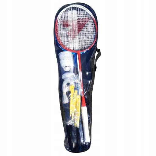 ZESTAW BADMINTON 4 RAKIETY SIATKA LOTKI TORBA 24H