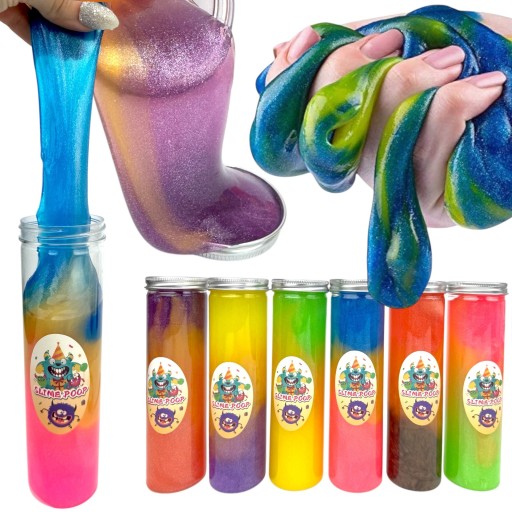 SLIME POOP masa SENSORYCZNA ANTYSTRESOWA SLAJM mega ROZCIĄGLIWY