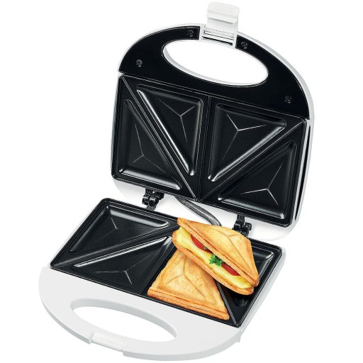 Opiekacz Do Kanapek Toster Sandwich 750W Biały Certyfikat Dekra Hoffen