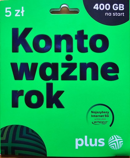 Plus Konto ważne rok / starter + 200GB lub 400GB na start