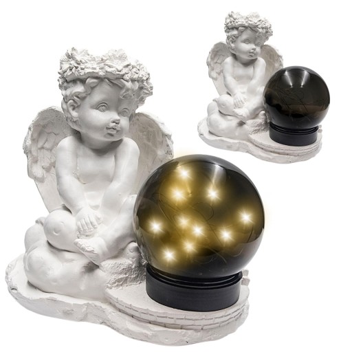 ZNICZ GIPSOWA FIGURKA NAGROBNA LAMPA SOLARNA LED
