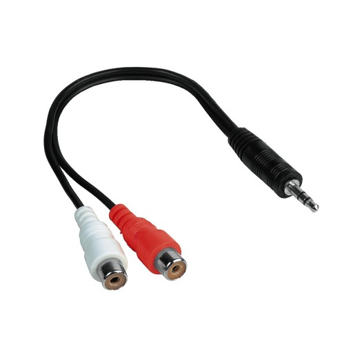 Adapter 1x Mini JACK 3,5mm M - 2x Cinch RCA F HAMA