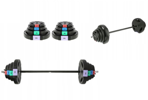 SZTANGA TALERZE + GRYF + ZACISKI KOMPOZYT 42 KG GSPO40 ONE FITNESS