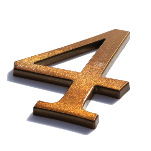 NUMER DOMU, CYFRY NA DOM, LITERY brąz trans 4