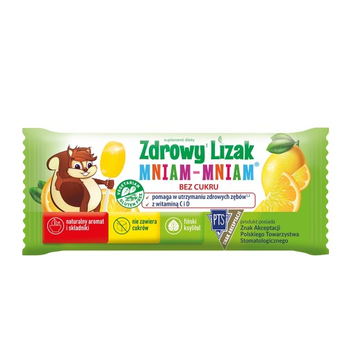 Zdrowy Lizak Mniam-Mniam bez cukru cytryna
